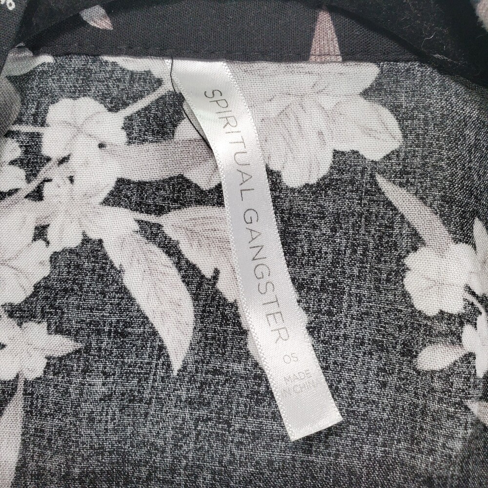 Spiritual Gangster Maya OS One Size Kimono Robe Floral Black - Picture 5 of 11